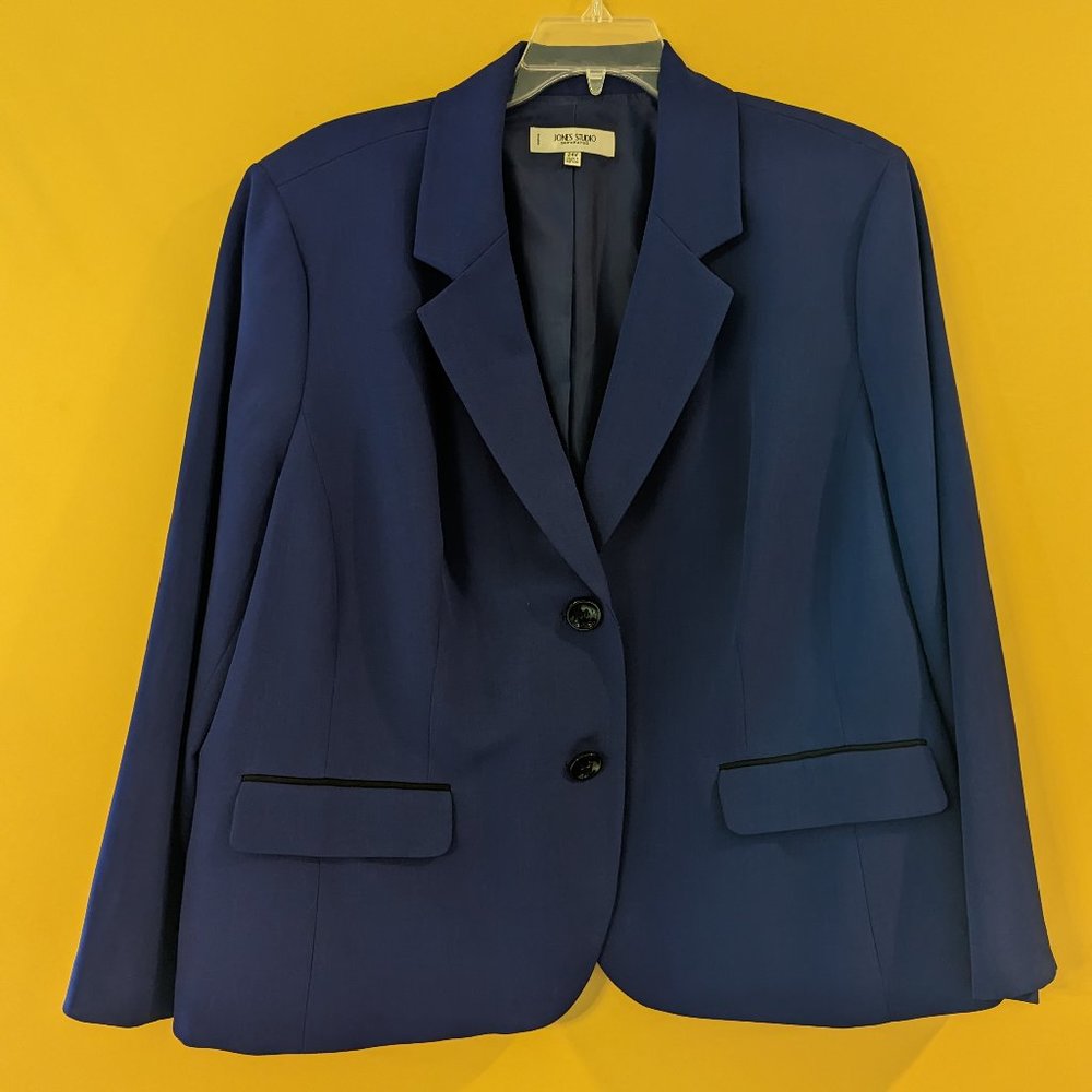 Blue Blazer with Black Accents